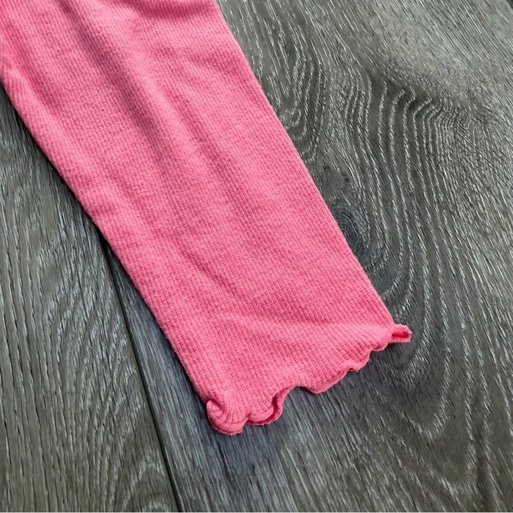 KIDS KORNER 2PC LONG SLEEVE TUNIC TOP AND RIBBED LEGGINGS OUTFIT SET PINK 18MO